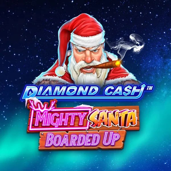 Diamond Cash Mighty Santa Boarded Up by Greentube, showcased at wildhubs.at – game logo
